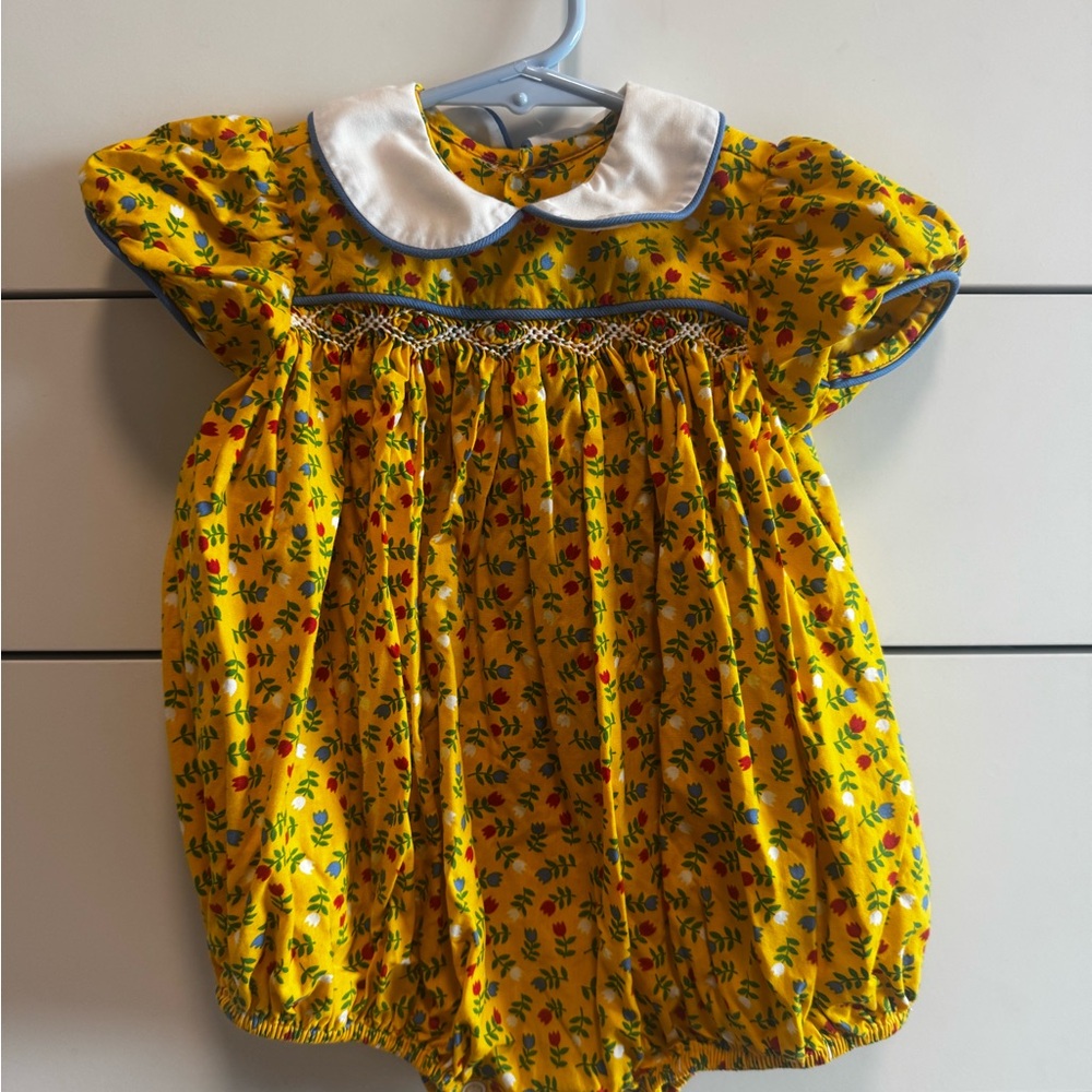 Remember Nguyen Floral Yellow Baby Bubble 6m